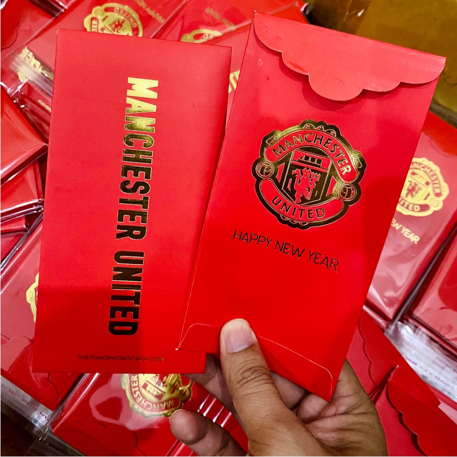 Bao Lì Xì Tết CLB Bóng Đá Manchester United Logo Nhũ Đồng