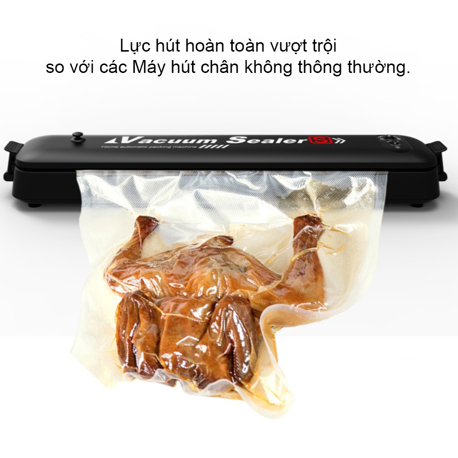 [Loại Tốt - Giảm Thêm 12%] Máy Hút Chân Không Thực Phẩm Kèm Hàn Miệng Túi Vacuum Sealer - Tặng Kèm Túi Hút Chân Không