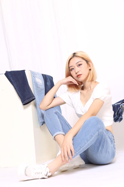 [Mã FAMARAL1 giảm 10K đơn 50K] Quần bò nữ , quần Jean nữ Boyfiend CT cạp bán chun VNXK