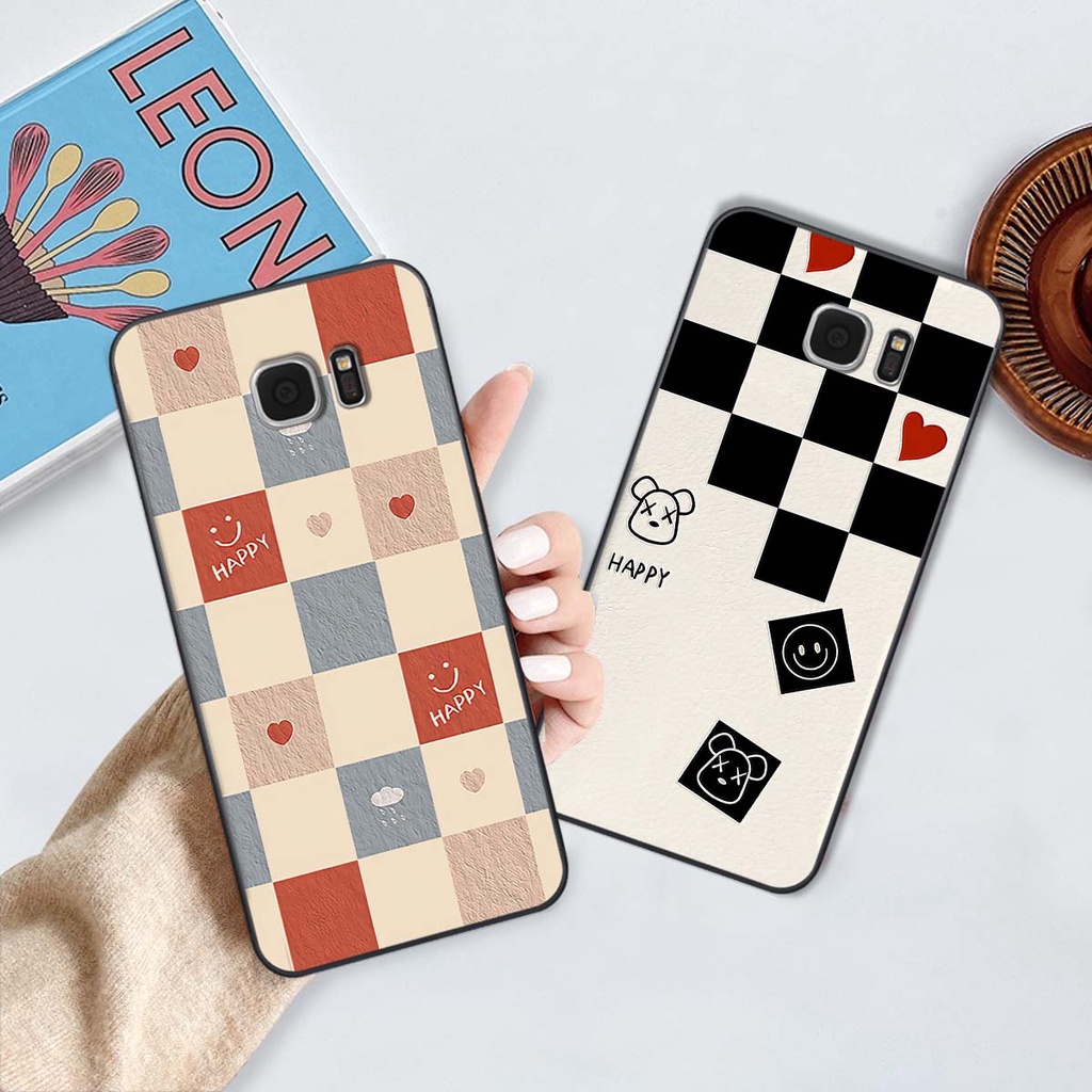Ốp Samsung S6 / S6 EDGE / S7 / S7 EDGE caro trái tim cá tính, thời trang siêu đẹp, siêu phong cách