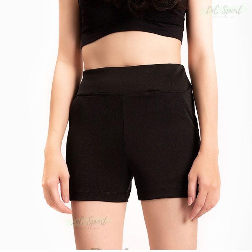 Quần Legging Nữ Đùi Cá Tính Không Túi Màu Đen Cao Cấp Thun Co Giãn 4 chiều, gym  yoga.