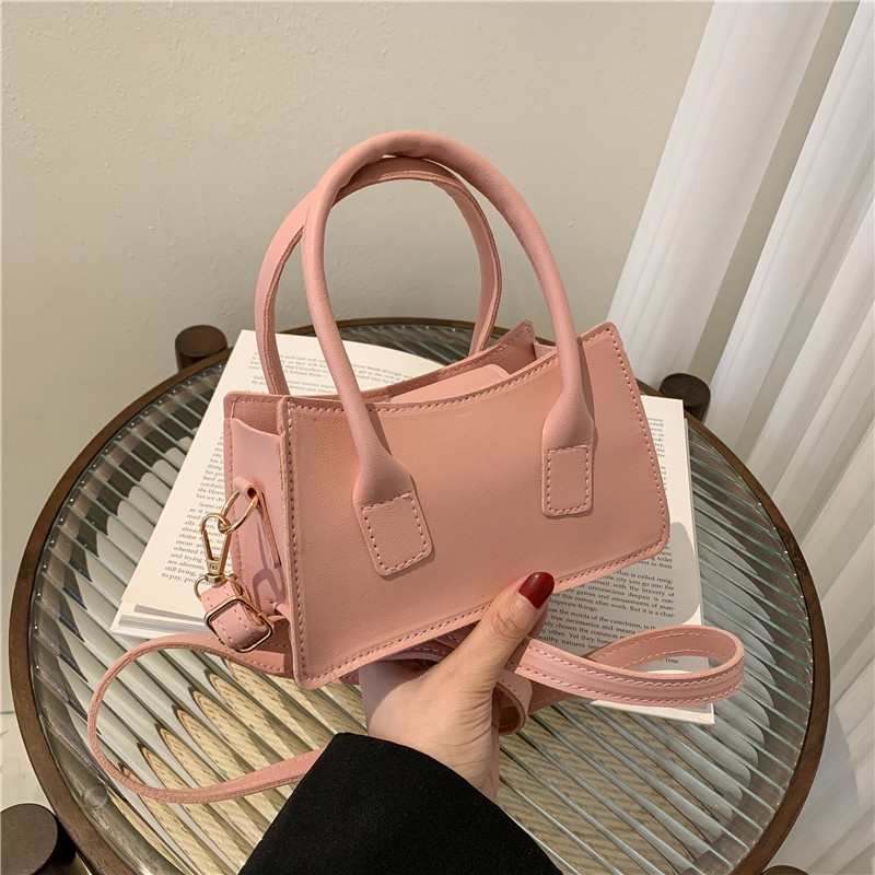 Túi Xách Đeo Vai Hình Vuông Cỡ Nhỏ Phối Dây Đeo Sợi Xích Thời Trang Cho Nữ