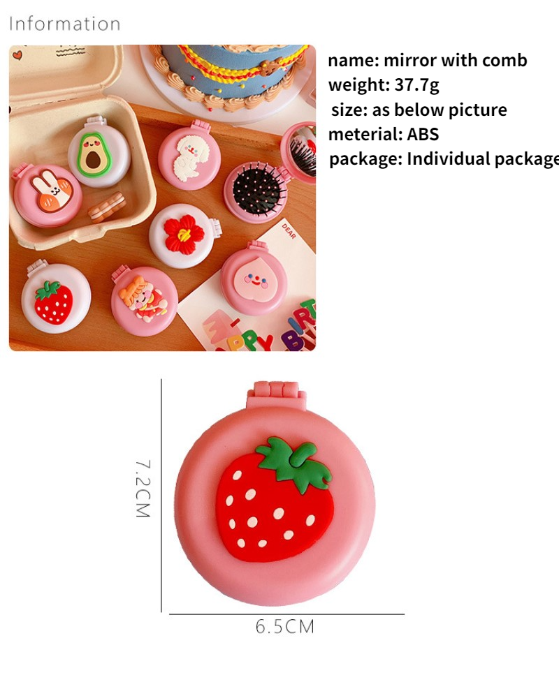 Gương trang điểm mini hình hoạt hình dễ thương phong cách Hàn Quốc