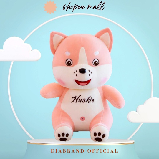 Thú Bông Chó Con Hukies Mặt Mụn Size 25cm (3 Màu) - Diabrand