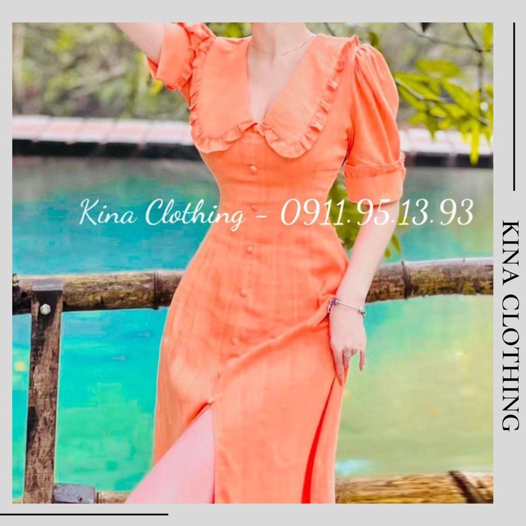Váy cổ bèo tay bồng thiết kế 3 màu D41