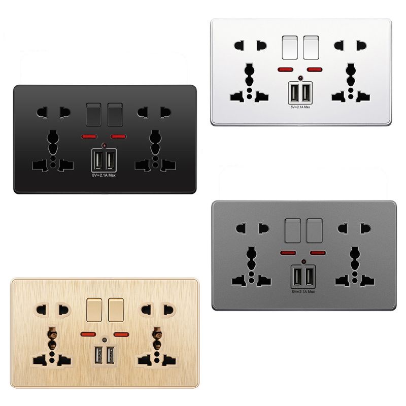 ✿ Ổ Cắm Điện Gắn Tường UK 13A Hai Cổng USB Đa Năng