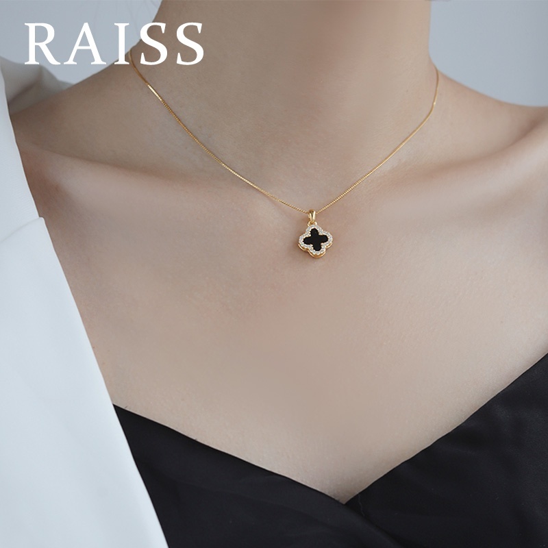 Vòng cổ Mặt Cỏ Bốn Lá Đính Đá Sang Trọng Cho Nữ