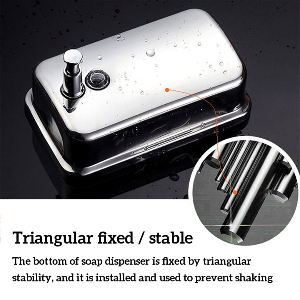 Bình Đựng Xà Phòng Rửa Tay 500 / 800ml Gắn Tường Bằng Thép Không Gỉ 1000ml