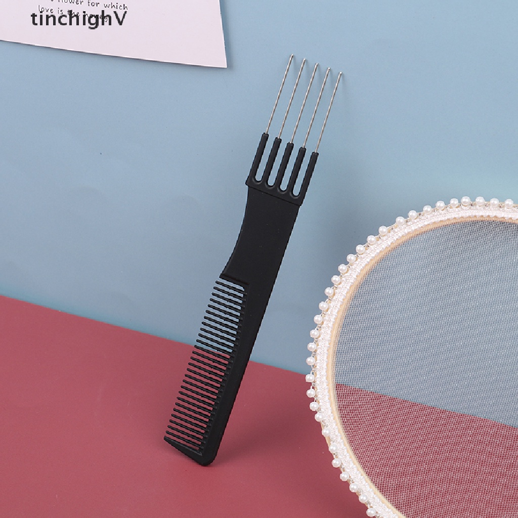 [Hàng mới về] Lược chải tóc hai mặt răng kim bằng thép cho salon