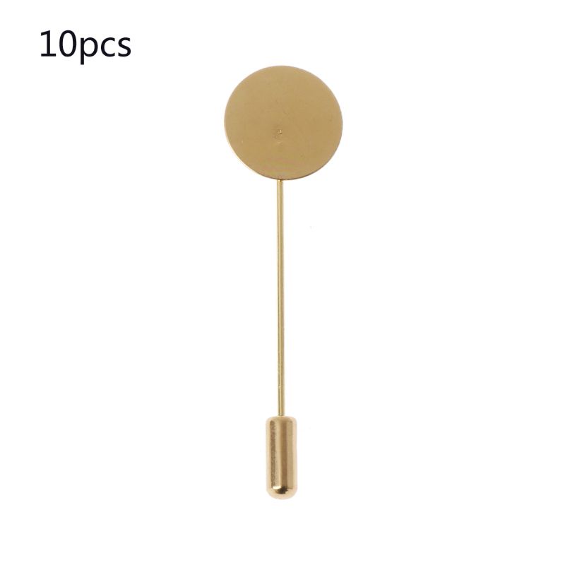 Set 10 ghim cài áo hình dạng khay tròn DIY