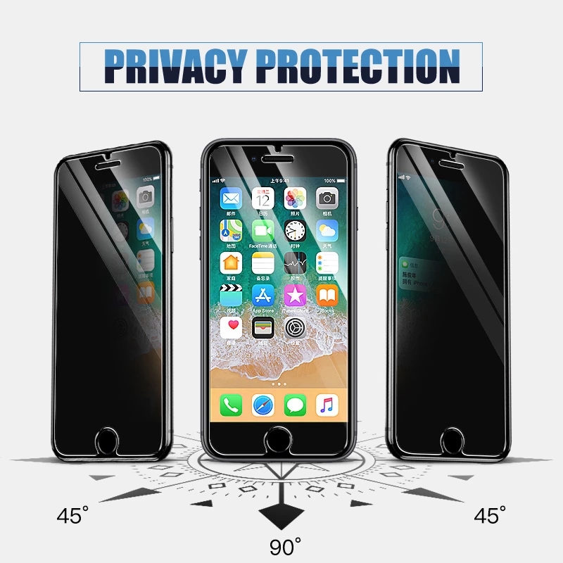 Kính Cường Lực Chống Nhìn Trộm Toàn Màn Hình Cho iPhone 12 11 Pro X Xs Max Xr Mini 7 8 6 6s Plus SE 2020 SE2