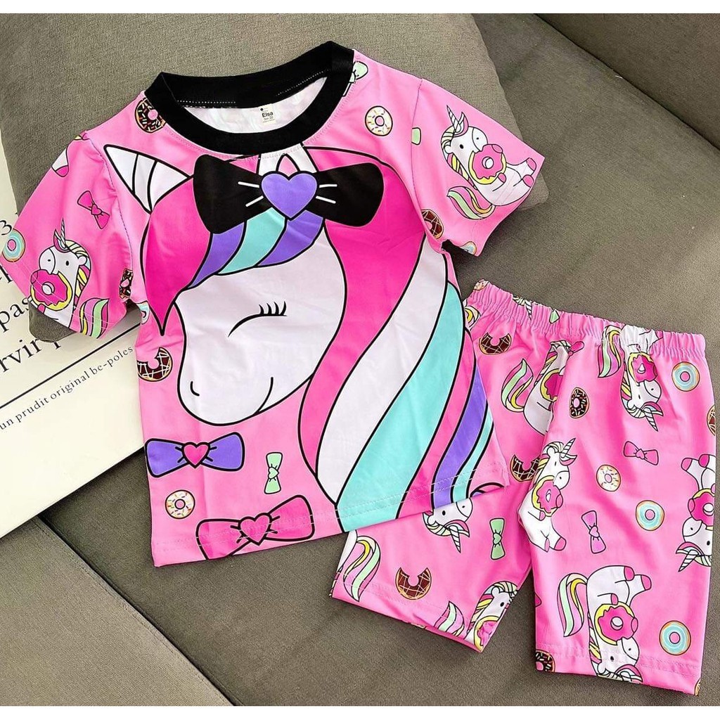 Bộ đồ Lửng bé Gái in hình 3D (9Kg-40Kg) chất liệu mềm mịn thoáng mát được các bé gái yêu thích Bán Chạy Nhất 2021###