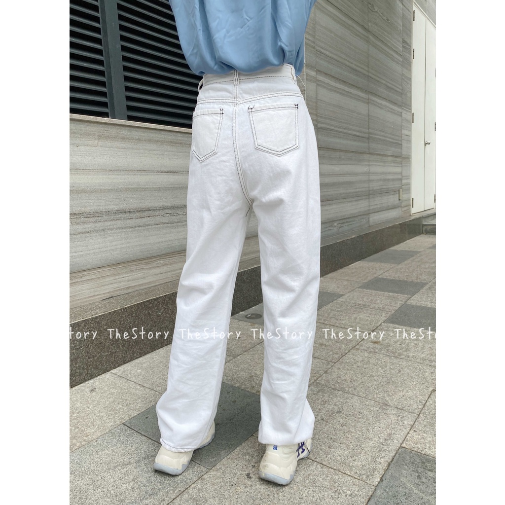 [STR] Quần jeans dài viền chỉ Q749