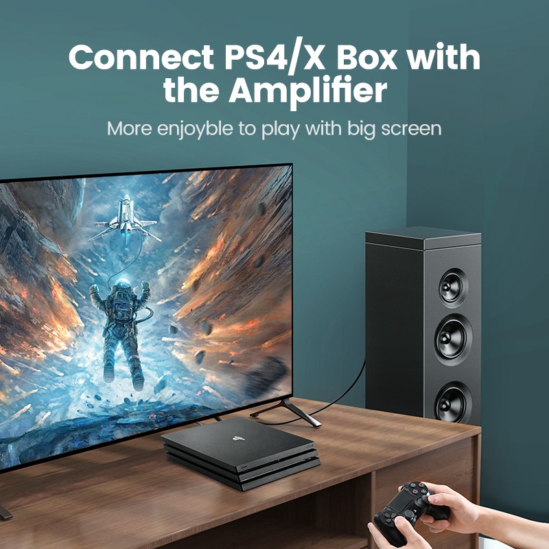 Dây cáp quang TOSLINK kỹ thuật số Ugreen SPDIF khuếch đại loa Blu-ray Xbox 360 Soundbar chất lượng cao