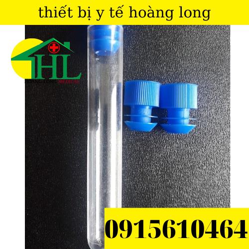 Túi 100 ống nghiệm nhựa PS trong suốt có nắp (các size)