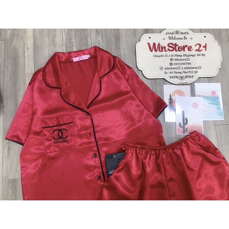 ( BigSize Lụa ) Đồ Bộ Pijama Lụa Thiêu BigSize Đùi .