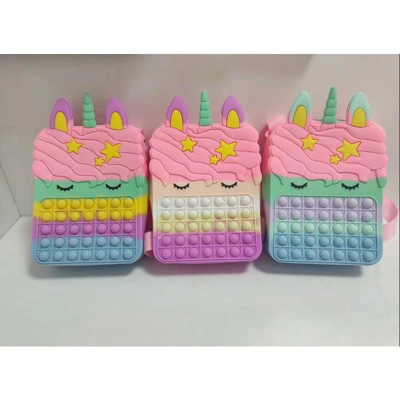 BALO POP IT CHO BÉ MẪU GIÁO HÌNH NGỰA PONY, HÌNH TRÒN SIÊU YÊU CHO BÉ