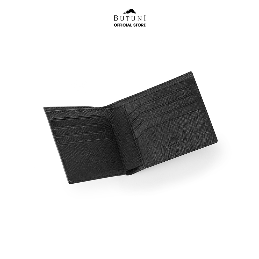 Ví da thật Butuni Leo Wallet - Mặt vân Saffiano