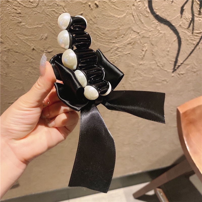 ❣️❣️ Kẹp Tóc Nơ Đầu Tiểu Thư Bản To, Phụ Kiện Tóc Màu Trắng, Đen, Đỏ