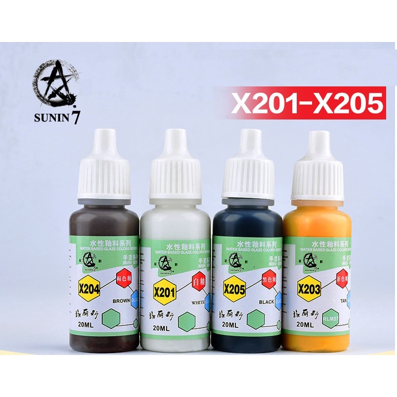 Sơn nước tráng men chất liệu uranium X201-x205 20ml Sunin 7 - Sơn Mô Hình