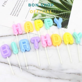 Set Nến Chữ HAPPY BIRTHDAY Tông Pastel Cầu Vồng Cao Cấp Phong Cách Hàn Quốc Trang Trí Bánh Kem Sinh Nhật