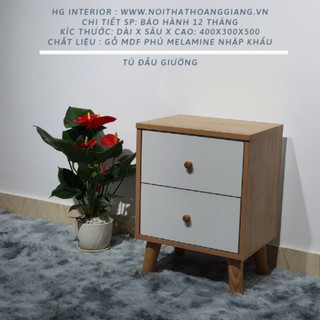 Tủ đầu giường gỗ MDF phủ melamine cao cấp, Ray kéo bằng thép chống rỉ - Hàng chính hãng mã DG03