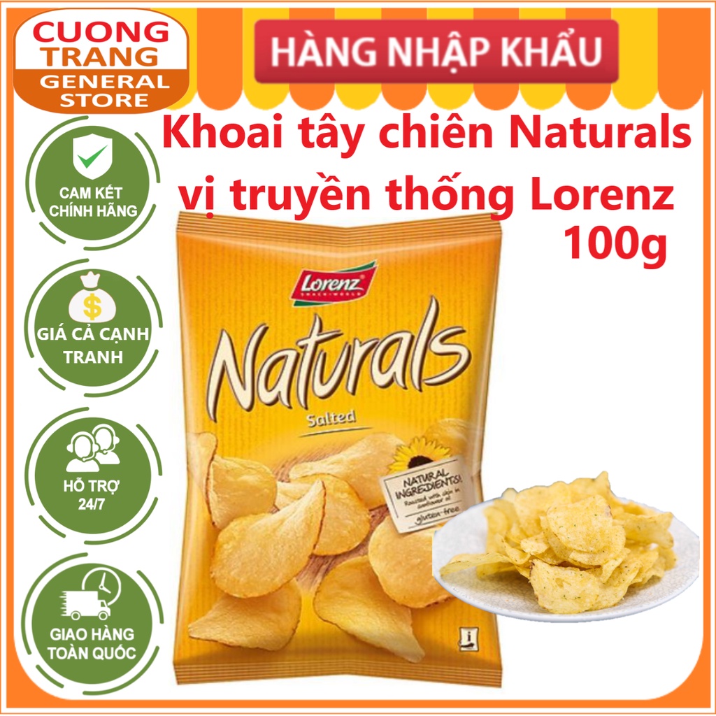 Khoai tây chiên Naturals vị truyền thống Lorenz 100g
