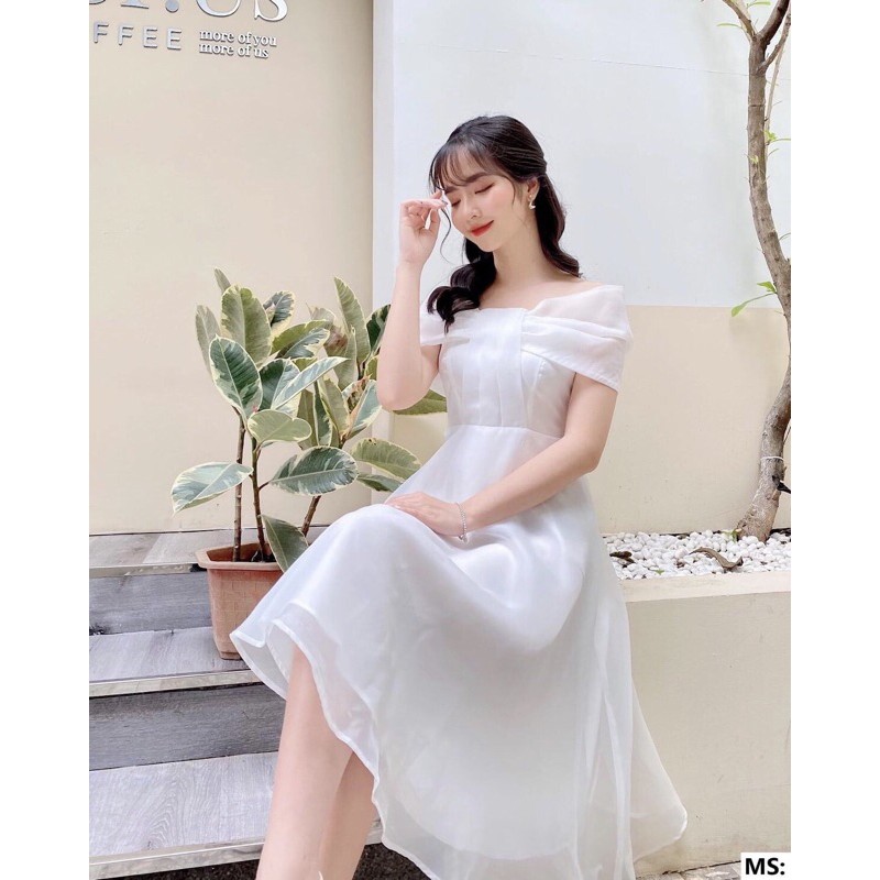 [ẢNH THẬT] V221 VÁY ĐẦM TRẮNG XOÈ DỰ TIỆC, DẠ HỘI KỶ YẾU PROM, VÁY CÔNG CHÚA TIỂU THƯ TRỄ VAI, ĐẦM THIẾT KẾ DỰ TIỆC CƯỚI | BigBuy360 - bigbuy360.vn