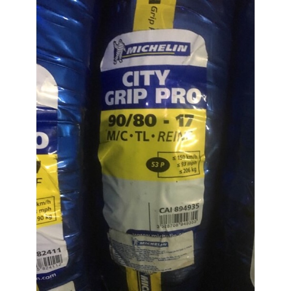 Vỏ xe Michelin City Grip Pro 100/80-17, 90/80-17, 80/90-17, 70/90-17