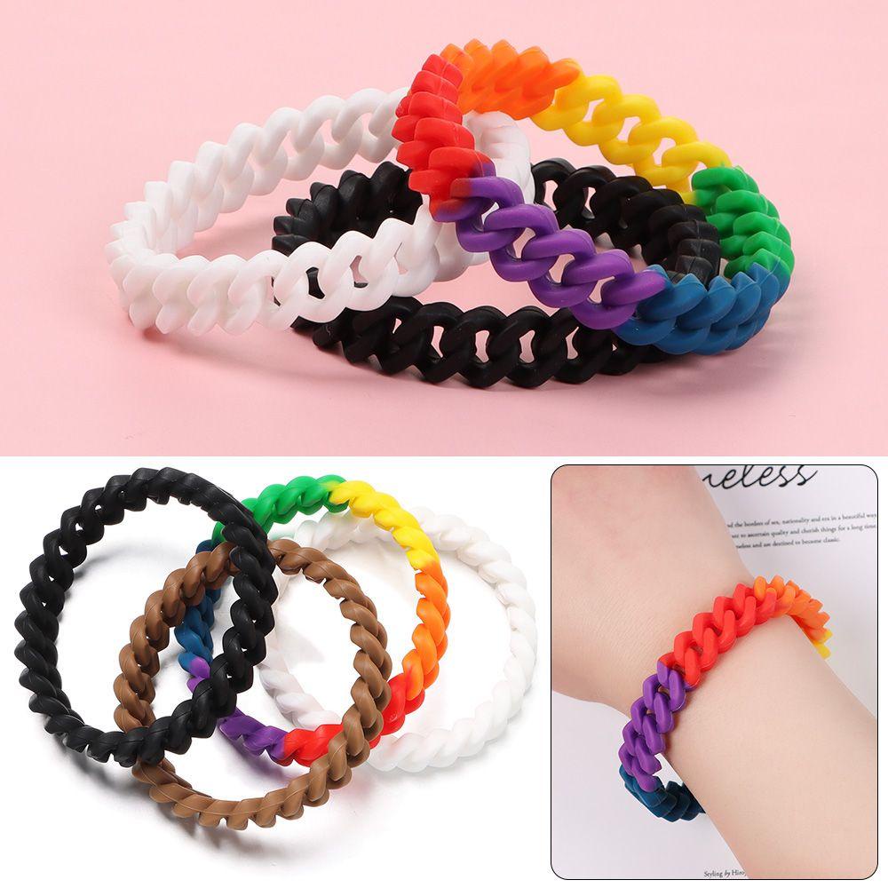 NIUYOU Vòng Tay Silicone Unisex Đính Hạt Charm