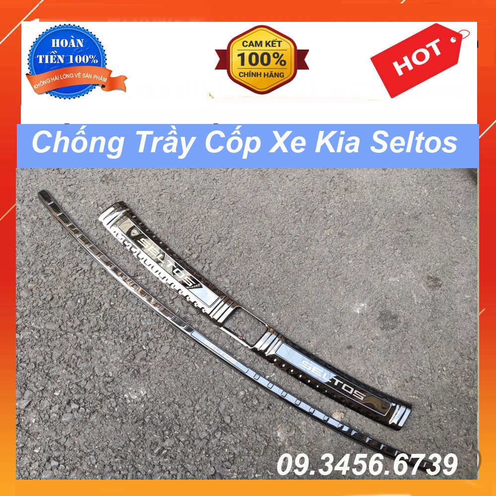 Nẹp cốp, chống trầy cốp xe Kia Seltos 2020 2021 2022 2023 Mẫu Titan