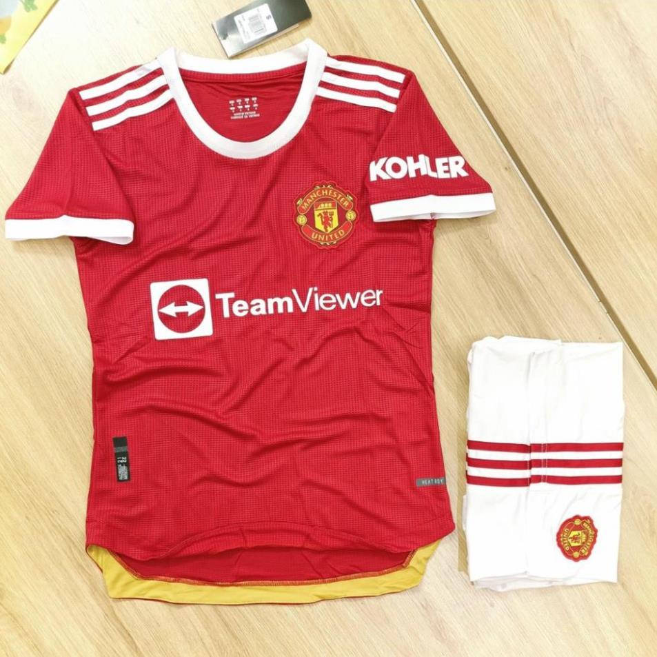 Bộ Quần Áo Đá Bóng MU manchester united Đỏ Quần Trắng Vải Thái Mới 2022 * *