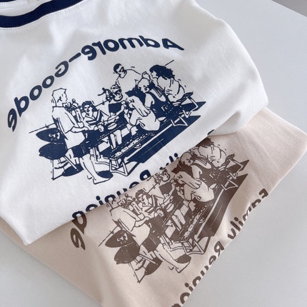 Áo thun SUXI tay ngắn cổ tròn dáng rộng in họa tiết đơn giản thời trang mùa hè cho nữ