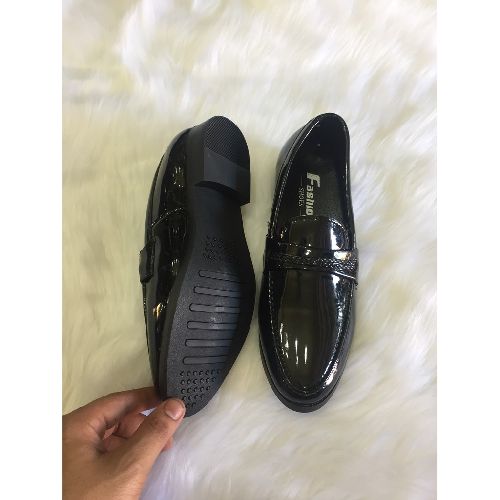 Giầy  tây giày lười nam hàn quốc đai dệp bóng | BigBuy360 - bigbuy360.vn