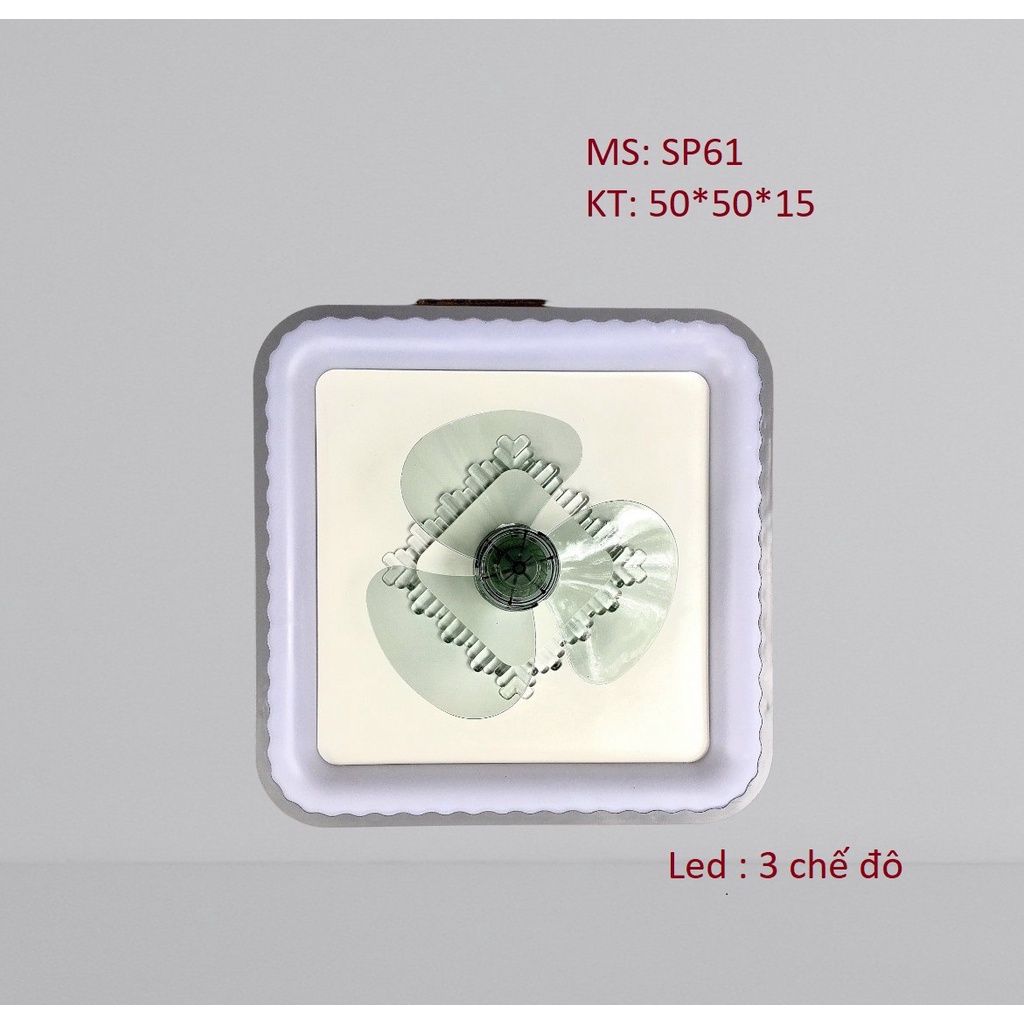 Quạt trần đèn,SuperVilighting, MS: QMAM, Trang trí phòng khách, quạt làm mát Động cơ AC 60W, kích thước D50cm. BH: 2 năm