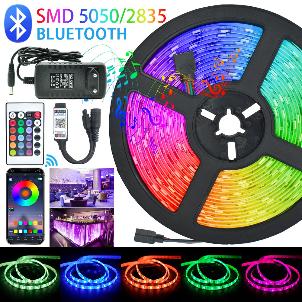 Dây Đèn Led Rgb 4 Bóng 5050 / 16m Điều Khiển Từ Xa Thông Minh Dùng Trang Trí