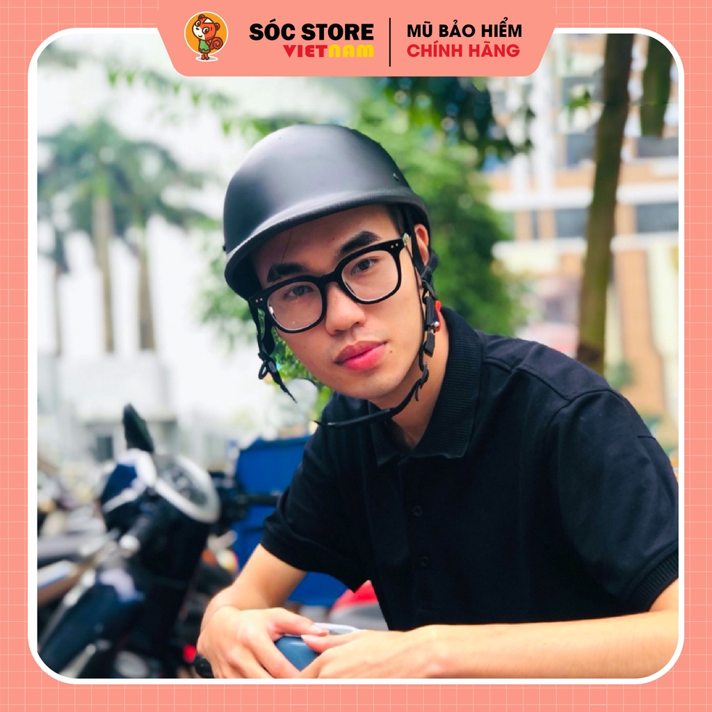 Mũ bảo hiểm nửa đầu kiểu đua ngựa Sóc Store chính hãng, nón bảo hiểm thể thao màu đen, trắng, xanh freesize