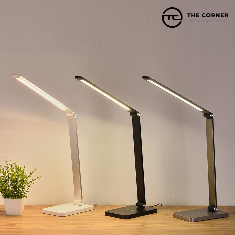 Đèn bàn học chống cận, Đèn LED USB cảm ứng gấp gọn cao cấp thông minh có kèm sạc không dây
