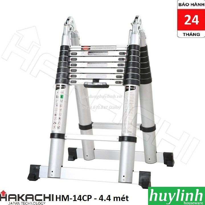 Thang nhôm rút đôi chữ A Hakachi HM-14CP - 4.4 mét