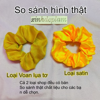 SCRUNCHIES Cột tóc voan lụa tơ óng ánh size siêu to
