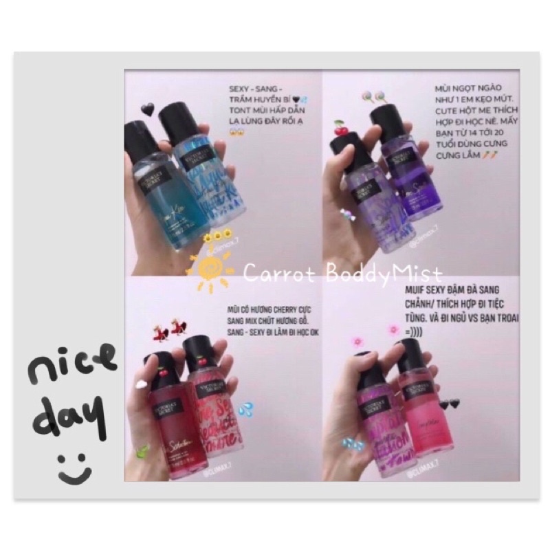 Sét 2 chai BODDYMIST VICTORIA’S SECRET 🌈
