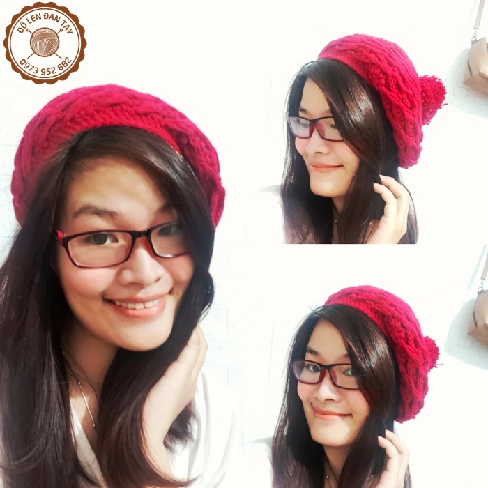 Mũ len móc tay dáng beret - sản phẩm handmade độc đáo - Quà tặng ý nghĩa
