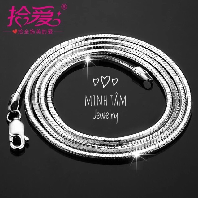 Dây chuyền lụa trơn bạc S925 xi kim cho nam-Minh Tâm Jewelry