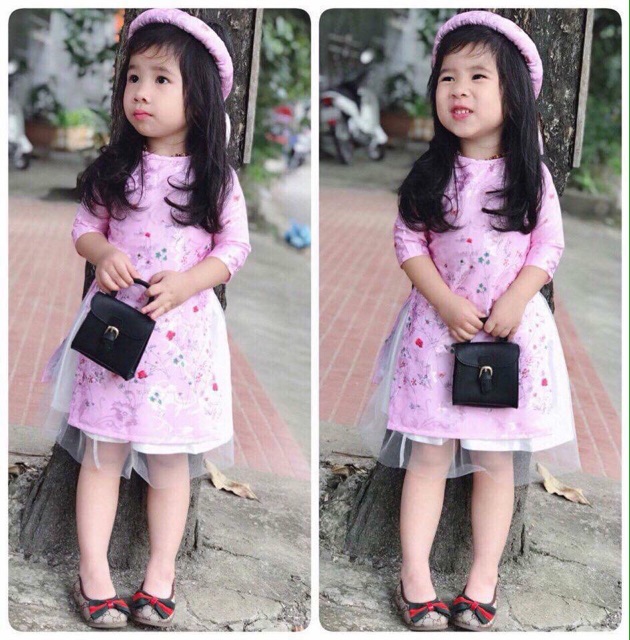 SÉT ÁO DÀI BÉ GÁI CÓ MẤN