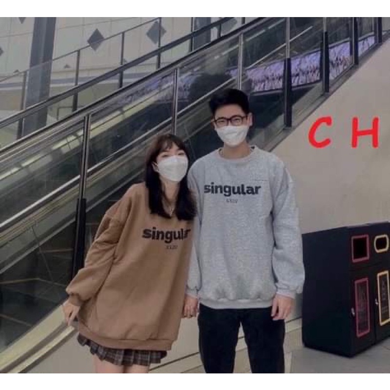 Áo Sweater cổ tròn Sing form rộng UlzzangChất nỉ cotton đẹp Không Bai xù⚡️Áo mùa đông ấm áp Unisex nam nữ