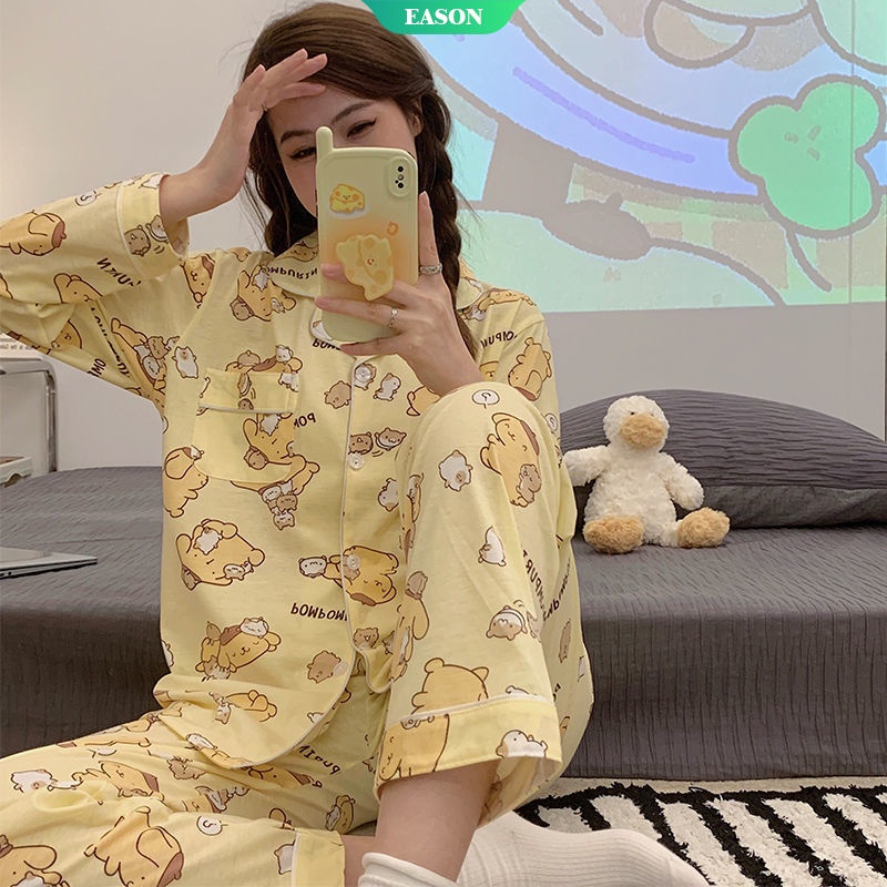 Bộ Đồ Ngủ Tay Dài In Hình Chú Chó Sanrio Pudding Hoạt Hình Thời Trang Mùa Thu 2022