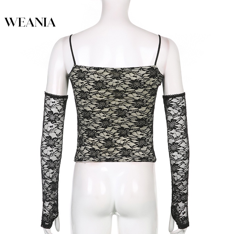 Áo Tank Top Hở Lưng Phối Ren Hai Lớp Gợi Cảm D0322