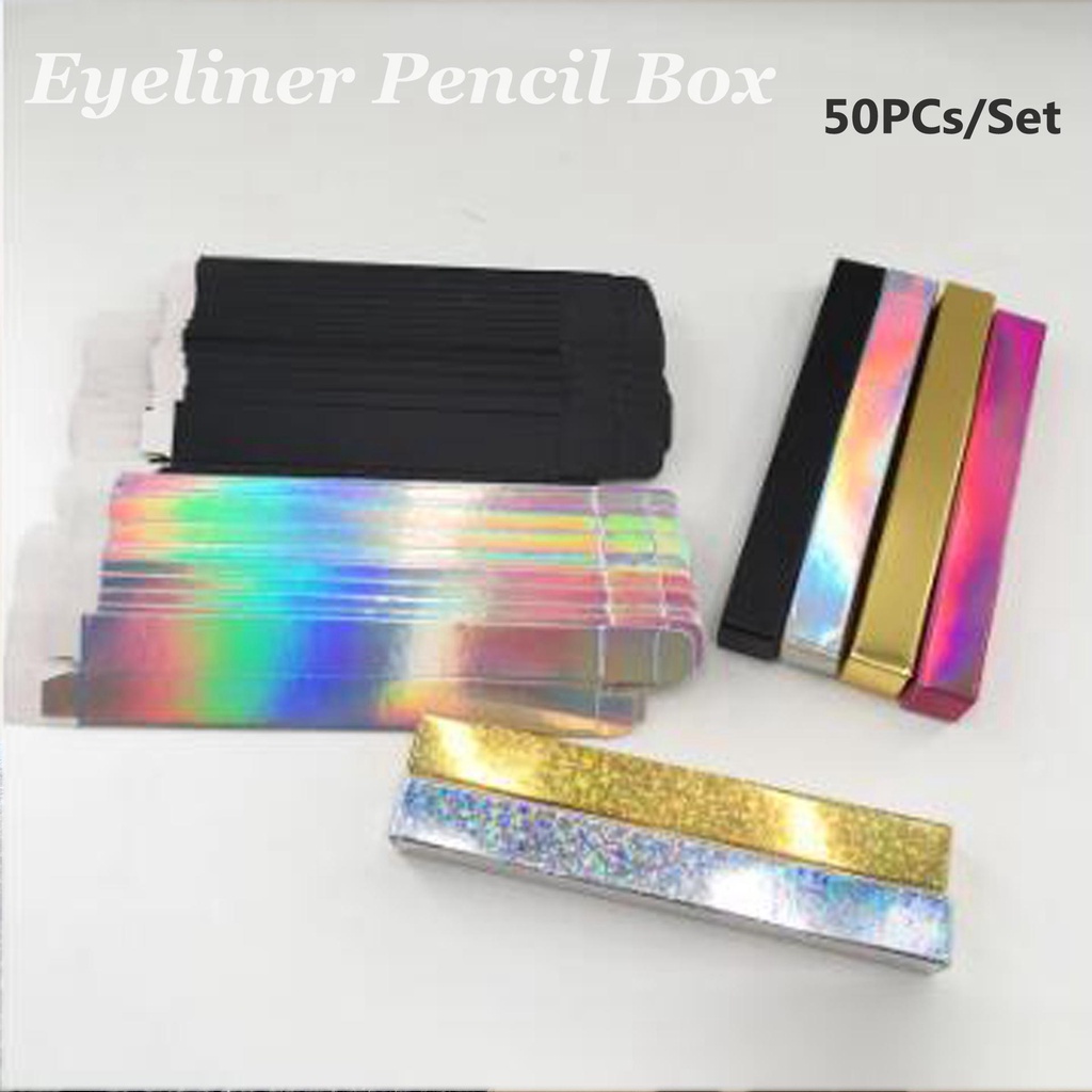 Set 50 Hộp Rỗng Đựng Bút Kẻ Mắt Lấp Lánh DIY Ốp