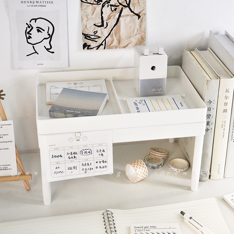 Giá Đựng Đồ Hai Tầng Đơn Giản Sắp Xếp Gọn Gàng Để Bàn Ký Túc Xá / Văn Phòng Phẩm