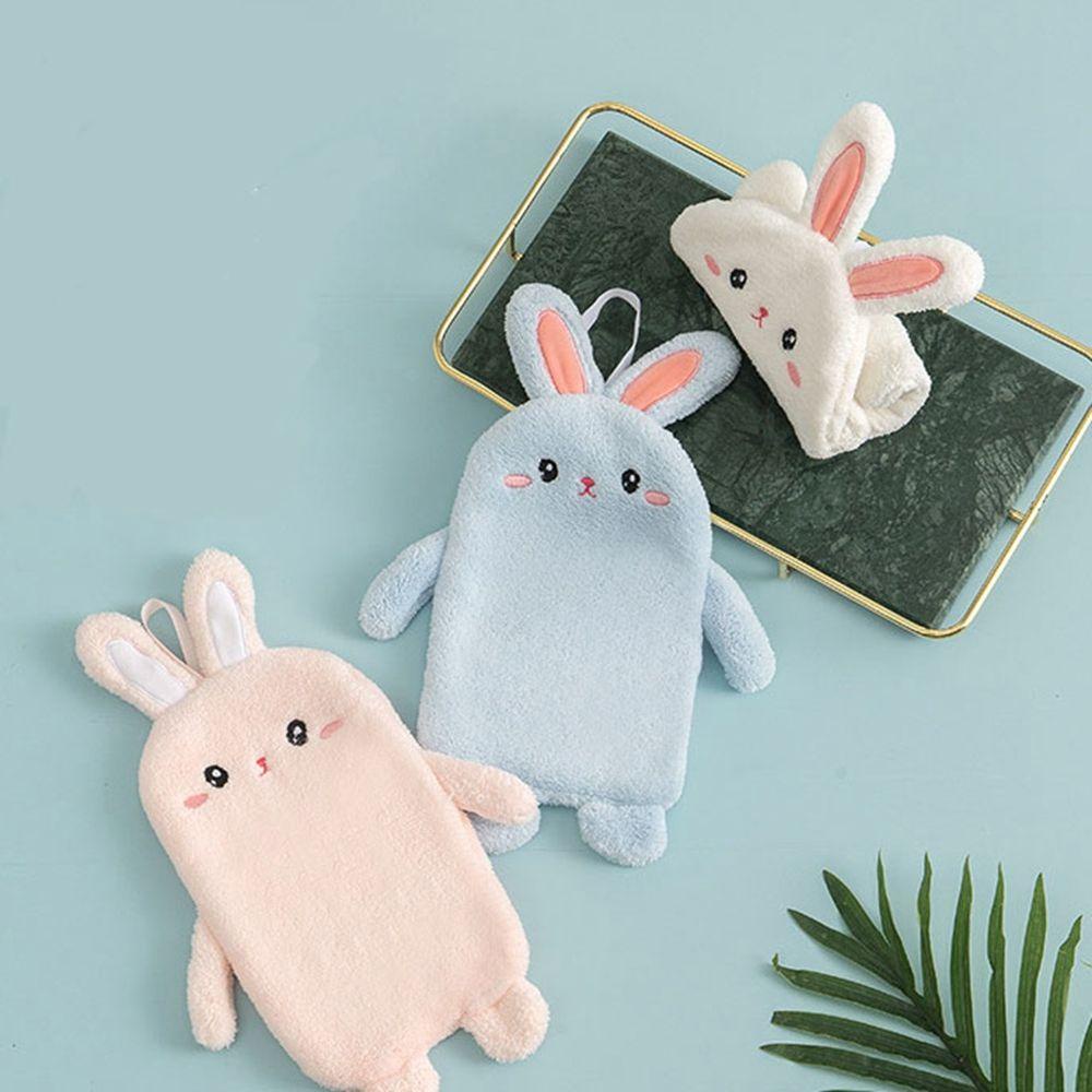 Khăn Lau Tay Mềm Mại Đa Năng Thấm Hút Tốt In Họa Tiết Chú Thỏ Dễ Thương Cho Nhà Bếp / Phòng Tắm